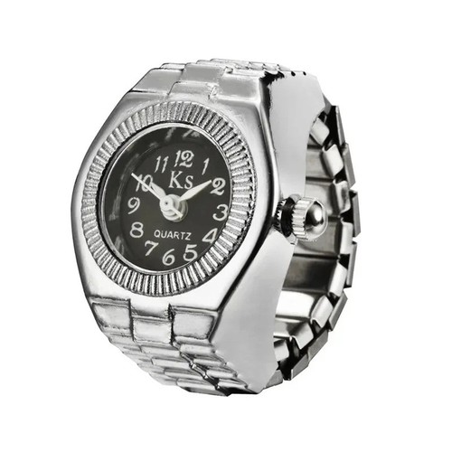 Vintage Punk Finger Watch Ring Retro Roman Quartz Mini Elastic Strap Men Women - Picture 15 of 19