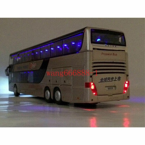 New 1:32 Scale Alloy Bus Pull Back Model with Music Light Diecast Toy Vehicle - Picture 6 of 15