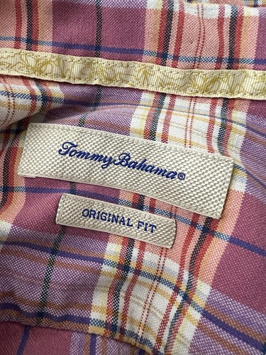 Tommy Bahama 100% Silk Plaid Short Sleeve Button Down Shirt Top Men's XL - Picture 5 of 6