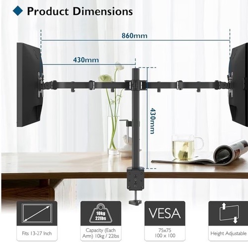 NEW Open Box Bonded Dual Monitor Desk Mount MDM002L-V02 - Bild 7 von 10