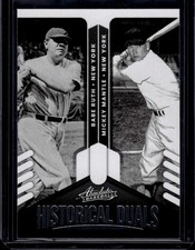 2022 Panini Absolute #HD-BM Babe Ruth / Mickey Mantle Historical Duals