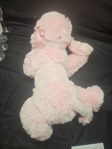Vintage Koala Baby rosa Pudel Welpe Hund Plüschtier Stofftier Gingham Schleife Schlapp - Bild 3 von 15