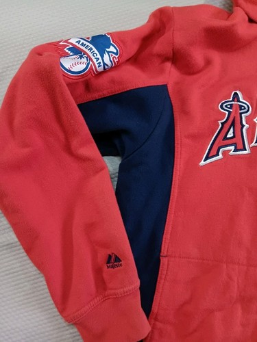 Majestic Los Angeles ANGELS Hoodie Men’s M Red MLB Baseball Pull Over Sweatshirt - 第 7/11 張圖片