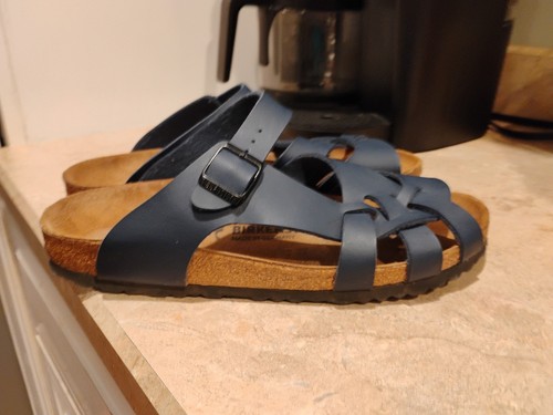 Sandalias Birkenstock Pisa de cuero para mujer 11 azul marino hebilla ajustable - Imagen 3 de 6