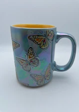 Spectrum Designz Mug Butterfly Luster Glaze  Blue Sky 18oz Iridescent Cup B89