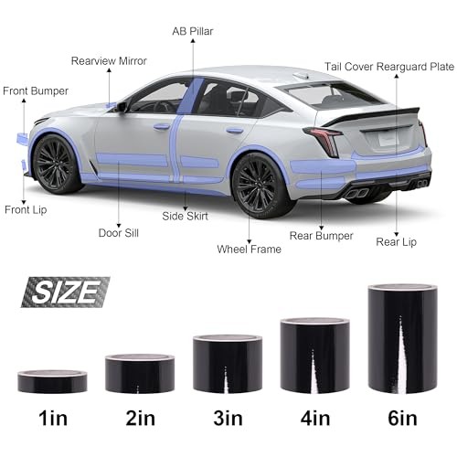 Glanz Schwarz Vinyl Wrap Klebeband Selbstklebend 1 Zoll x 30 Fuß Hochglanz Schwarz - Bild 3 von 7