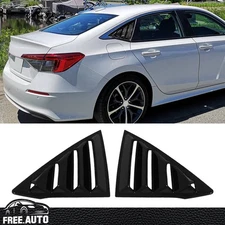 Rear Window Louver Fits 22-26 Honda Civic 11th Gen Sedan PC 2PCS Scoops