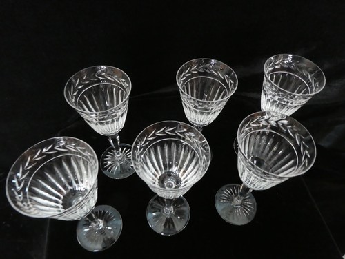 6 Stuart Crystal 'Senator' 7 1/4" Wine Glasses - Picture 9 of 22