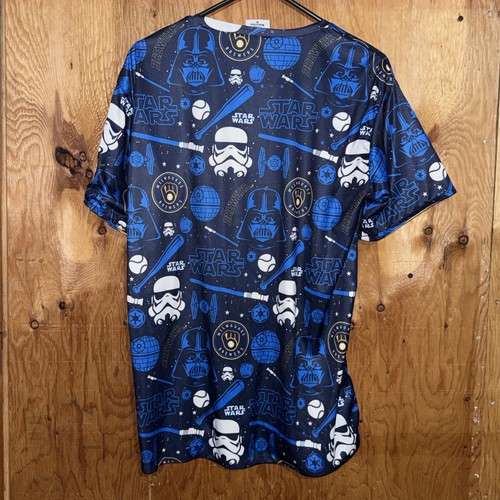 Camicia reversibile Star Wars Milwaukee Brewers BDA Sports stampa all over uomo XL - Foto 2 di 6