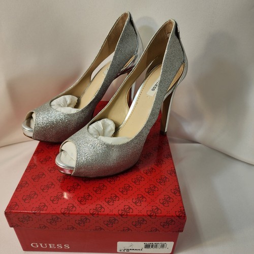Guess by Harrah3 Women's Shoes, Size 9.5, Silver, Leather, Worn Once - Picture 2 of 7