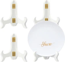 4 Packs Wooden Display Stand Decorative Plate Stands for Display Picture Frame H