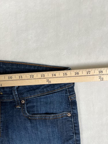 Levis 545 Bermuda Shorts Damen 10 blau Denim Bündchen Jeans lang Mid Rise Stretch - Bild 4 von 7