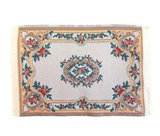 Dolls House WovenTapestry Rug Miniature Traditional Floral Floor Accessory