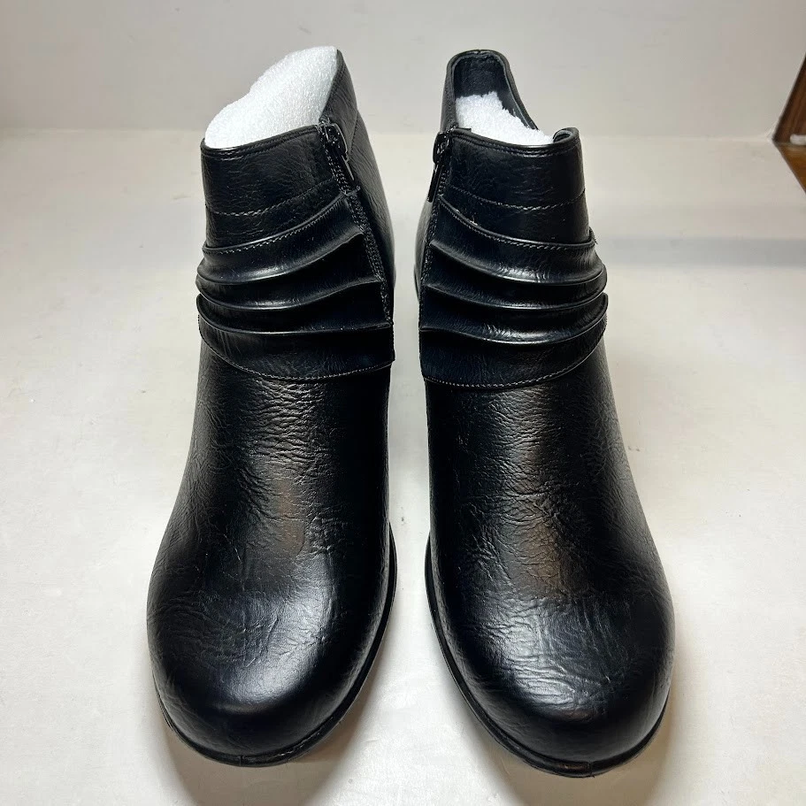 Botines Easy Street para mujer 10 M negros Damita imitación cuero nuevos en caja SW7 - Imagen 3 de 4