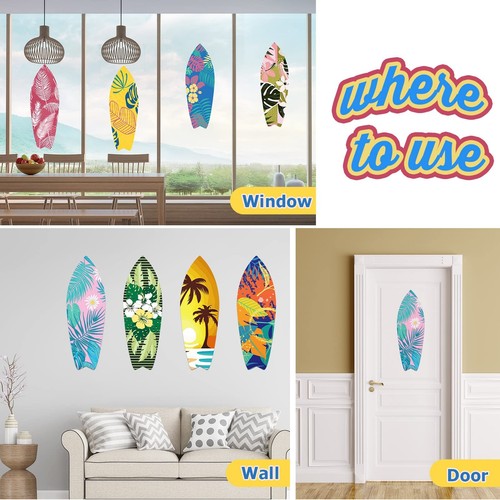8 Pcs 9 1/2" x 28" Surfboards Cut Out Cardboard Tropical Beach Decorations Su... - 第 3/7 張圖片