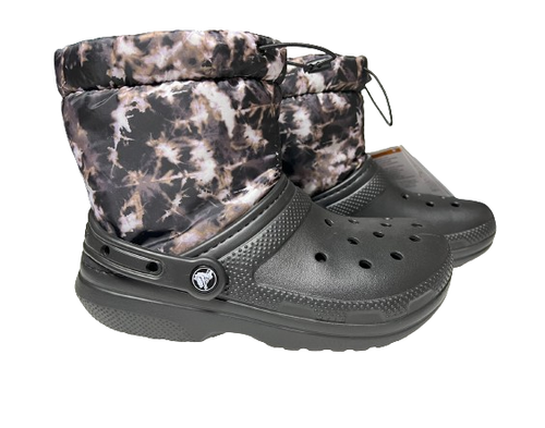 Crocs Classic Lined Neo Puff Tie Dye Men Women's Boots Bone Black Mineral Blue - Picture 7 of 28