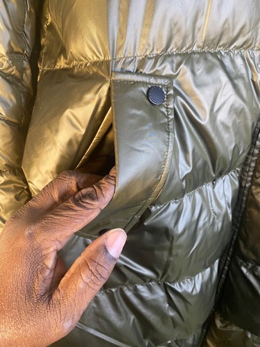 French Connection Hooded Puffer Coat Black Front Zip & Snap Pockets Size Large - Picture 5 of 9