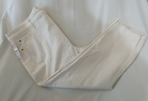 Ladies "EVRI" Size 22W, Cream, Mid Rise, Slimming Panel, Raw Hem, Jeans - Picture 8 of 9
