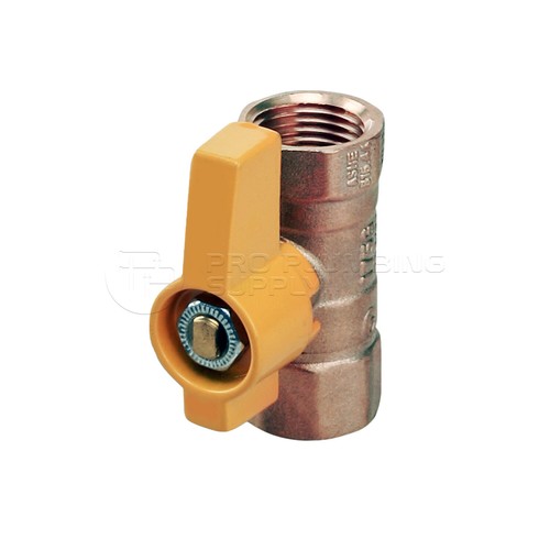 Midline Valve Premium Brass Gas Ball Valve, Yellow FIP Connections (pack of 5) - Picture 5 of 8
