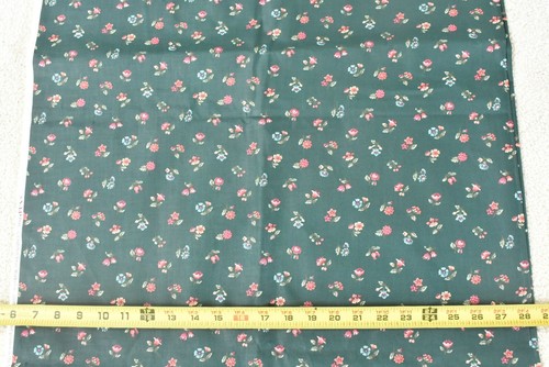 21" Long, Vintage, Pink & Blue Floral on Green Polished Cotton, Cranston, P6051 - Picture 3 of 6