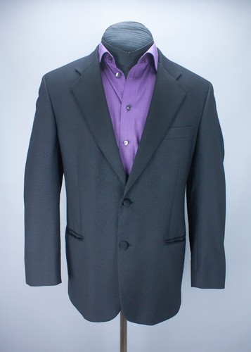Marks and Spencer Tuxuedo Suit 2 Piece Black Dinner Size Jacket 40 Pants W34 L31 - Picture 4 of 24