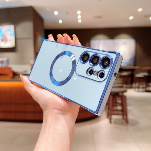 Luxury Plating Magsafe Slim Phone Case For Samsung Galaxy S24 Ultra/S23/S22/S21 - Photo 3 sur 35