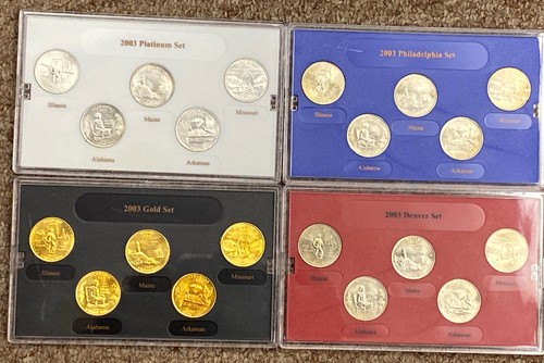 2003 Statehood Quarter Sets + Gold, Platinum, Denver, Philadelphia Sets + COA - Picture 6 of 9