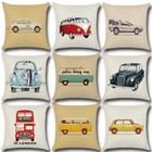 Pillow Decorative Cushion Cover Cartoon Vintage Car Pillow Case Square Vintage