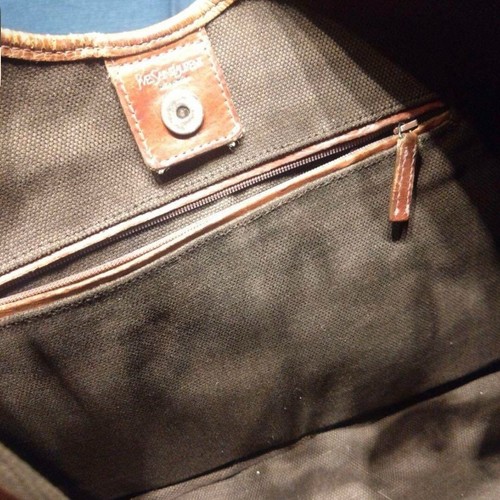 Yves Saint Laurent Mombasa One Schultertasche Braun Leder Handtasche Horn mit Metall - Bild 14 von 14