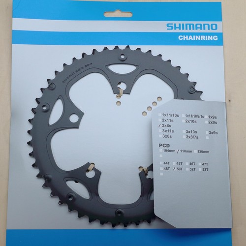 Shimano FC-RS200 Kettenblatt 50 Zähne BCD 110 mm 5 Arm 2x8 Stahl schwarz aussen - Bild 3 von 3