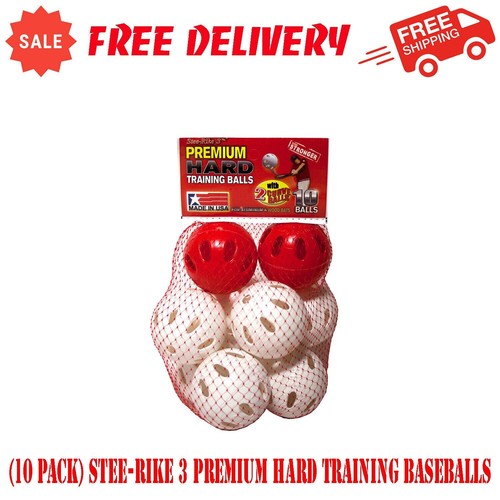 (10er-Pack) Stee-Rike 3 Premium Hard Training Baseballs, klassisches Balldesign