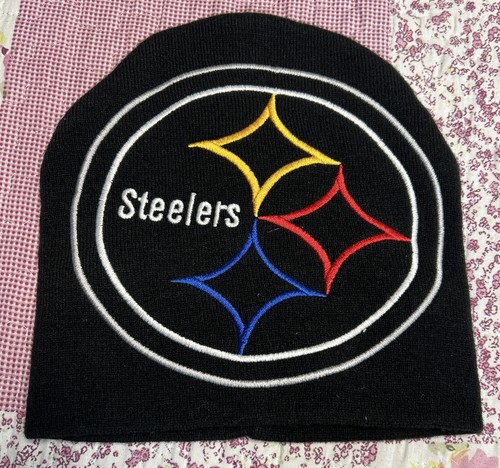 Pittsburgh Steelers Football Team Logo NFL Black Cuffless Beanie Knit Cap Mütze - Bild 1 von 7