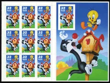 US #3205 32¢ Sylvester Tweety imperf special die cut VF NH MNH