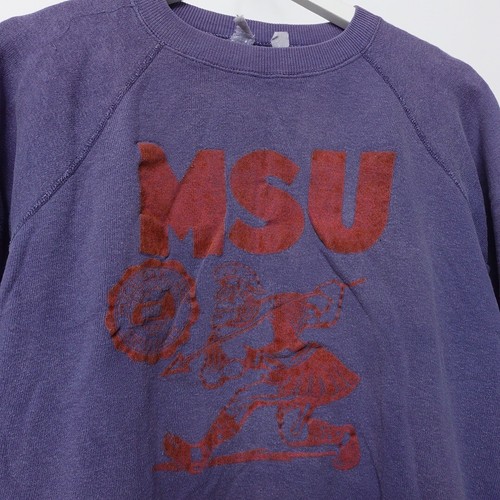 Vintage 70s Raglan Michigan State Spartans Sparty Sweatshirt Size