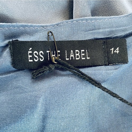 Ess The Label Size 14 L Blue Satin Viscose Sweetheart Halterneck Cut Put Dress - Picture 7 of 11