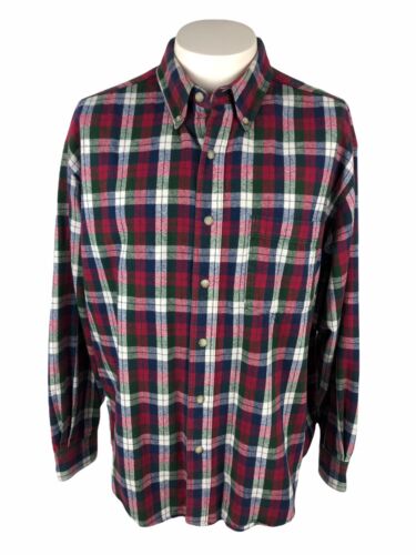 Eddie Bauer Mens Flannel Shirt Size Large Multicolor Plaid Casual Cotton Vintage - Picture 2 of 8