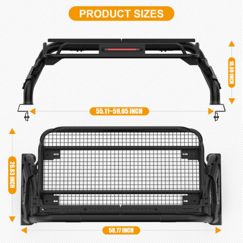 Adjustable Chase Rack Roll Bar w/Pallet Racking For Chevrolet Silverado 1500 - Picture 2 of 12