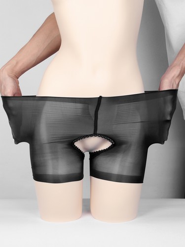 Womens Sheer Mesh Panties Crotchless Underwear Cutout Lingerie See Through Brief - Picture 36 of 116