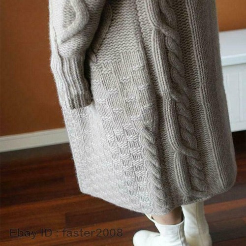 New Womens Cashmere Knitted Hoodie Long Sweater Cardigan Coats Outwear Overcoat - Picture 7 of 27