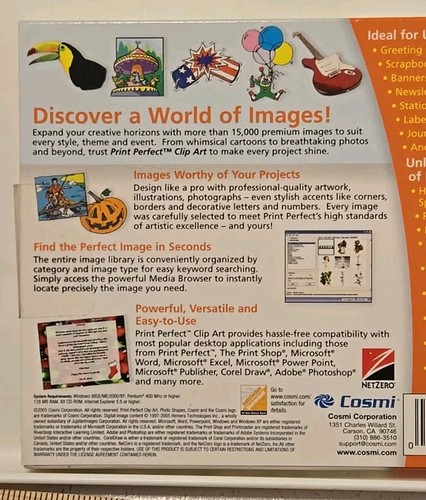 COSMI Print Perfect Clip Art 15,000+ Images Windows 98SE/Me/2000/XP - NEW 2005 - Picture 5 of 14