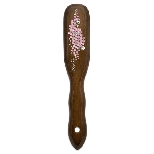 Boar Bristle Hair Brush HBMB-15.6 created with Swarovski@ Crystals "Breeze Pink" - Picture 2 of 4