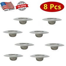 8 Pcs 2.16in Mesh Kitchen Sink Strainer Stainless Steel Filter Drain Strainer