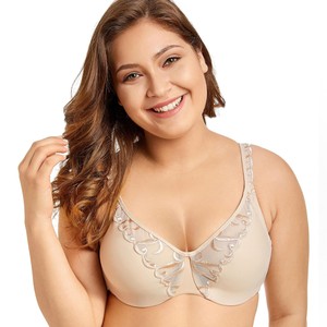 Women-039-s-Full-Coverage-Underwire-Non-padded-Embroidered-Minimizer-Bra