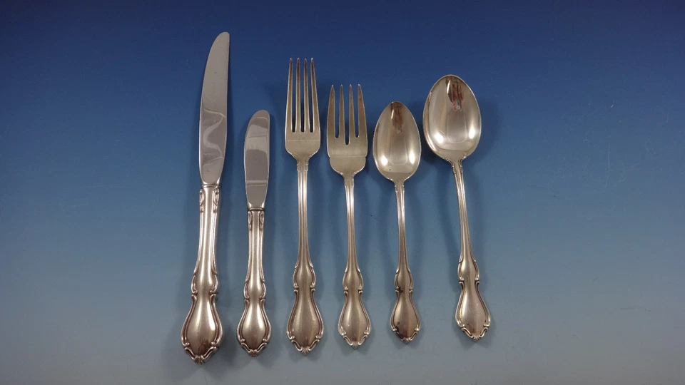 Juego de cubiertos de plata de ley Hampton Court by Reed & Barton 8 servicio 54 piezas Foto 2 de 4