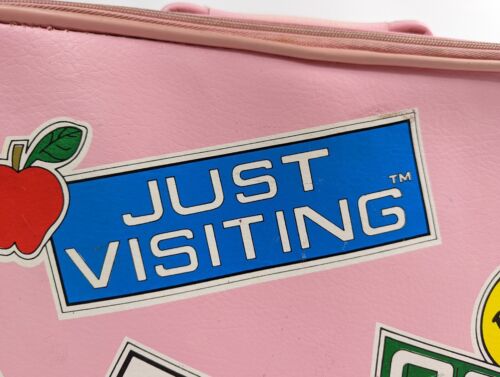 Vintage Childrens Pink Suitcase Just Visiting Grandmas House Girls Travel - Picture 2 of 12