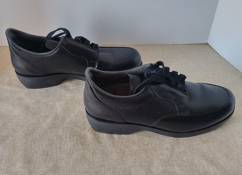 Vintage Men's Rocky Boots Black Leather Oxford Walking Shoes W/Box Size 9W - Picture 3 of 16