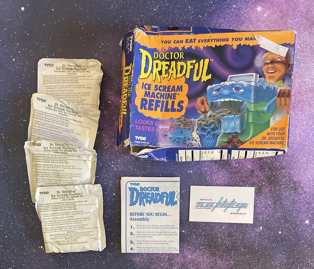 Vtg Tyco 1995 Doctor Dreadful Ice Scream Machine Refills