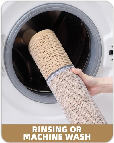 Woven Chenille Bathroom Rugs Absorbent Non Slip 16"x24" Beige Bath Mat Washab... - Bild 5 von 9