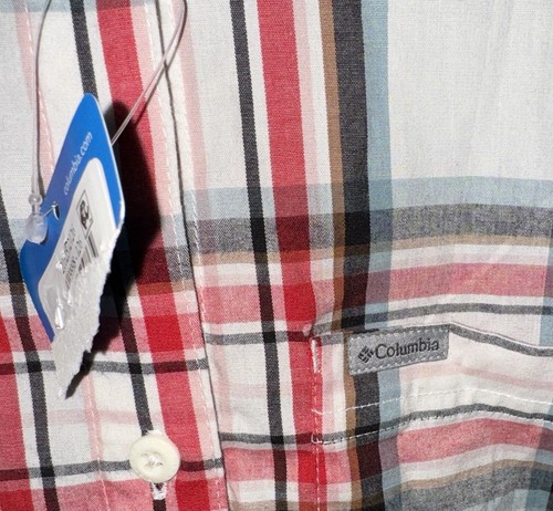 Columbia Shirt Womens 2X Red White Plaid Soft Long Sleeve Buttons Pockets NWT - Picture 7 of 9