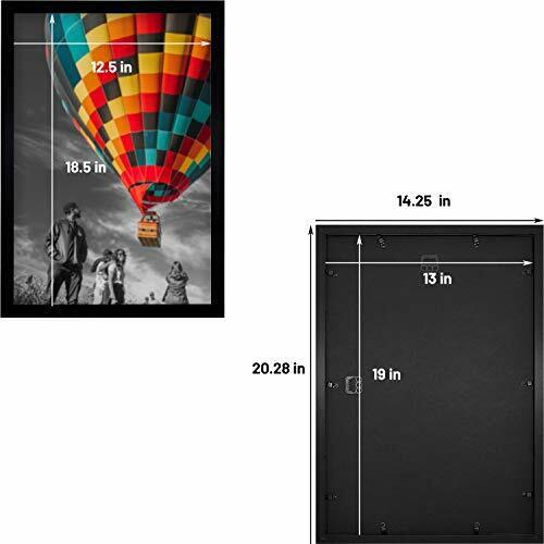 2 Pack 13x19 Black Poster Photo Frame Horizontal/Vertical Wall Mount Plexiglass - Picture 2 of 7